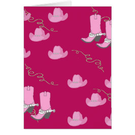 Cartão ocidental da vaqueira com chapéus e as