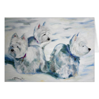 Cartão ocidental do cão da neve de Terrier das