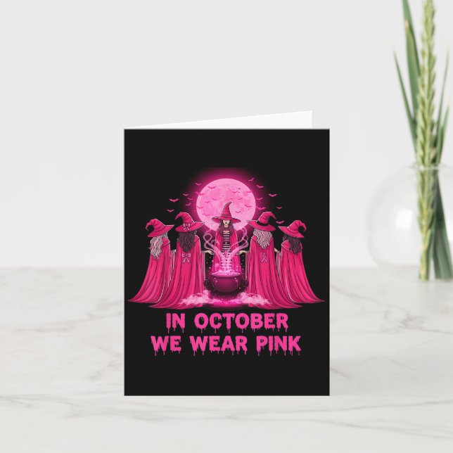 Cartão October We Wear Nk Witch Halloween Breast Cancer A (Frente)