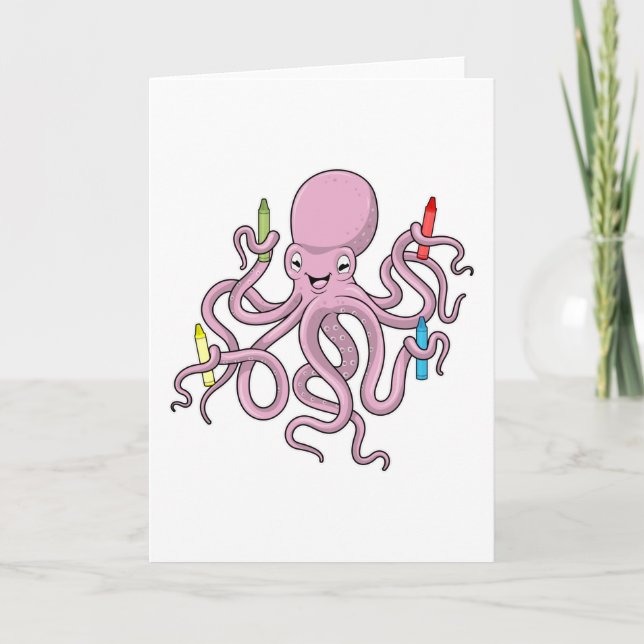 Cartão Octopus com Crayon (Frente)