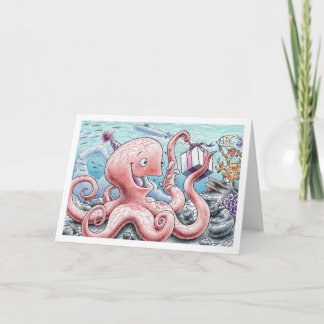 Cartão Octopus de aniversário