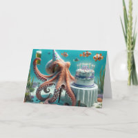 Octopus de aniversário com cerveja