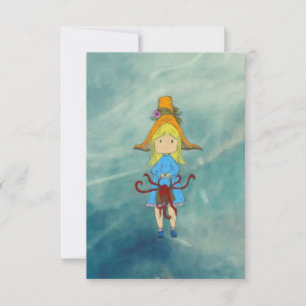 Cartão Octopus Girl