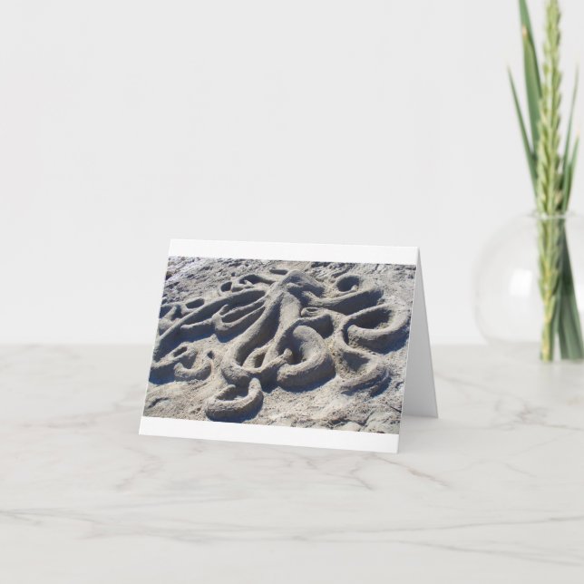 Cartão Octopus in the Sand (Frente)