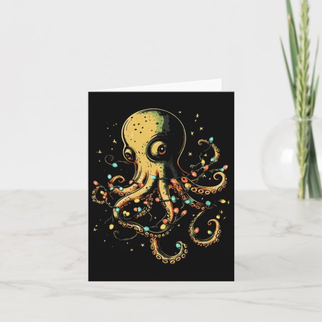 Cartão Octopus marinho biologia oceânica das luzes de Nat (Frente)