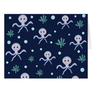 Cartão Octopus sob o padrão das crianças do mar