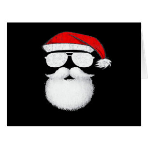 Cartão Óculos de sol com rosto de Papai Noel com chapéu e