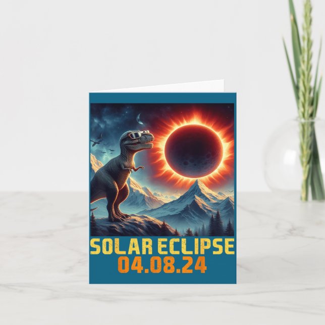 Cartão Óculos de Sol Cute Eclipse Rex Dino (Frente)