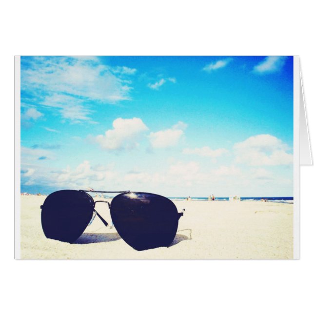 Cartão Óculos de sol de praia (Frente Horizontal)