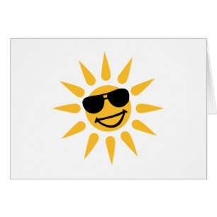 Cartão Óculos de sol de sorriso da cara do sol