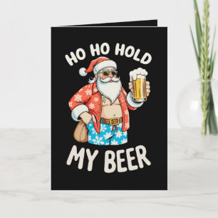 Cartão Óculos de Sol do Papai Noel Segura Minha Cerveja N