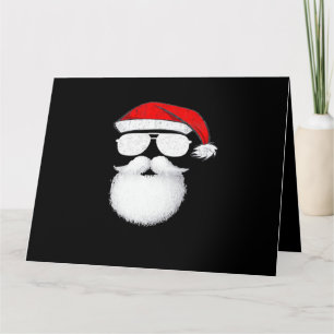 Cartão Óculos de Sol Face Papai Noel Com Chapéu Barba Nat