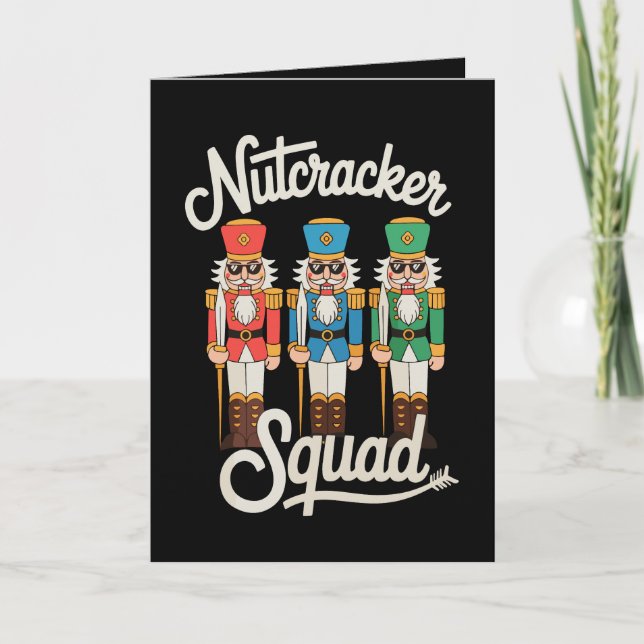 Cartão Óculos de sol Nutcracker Squad Natal Xmas Férias (Frente)
