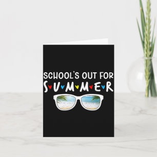 Cartão Óculos de Sol Palmeira Praia Escola de Verão