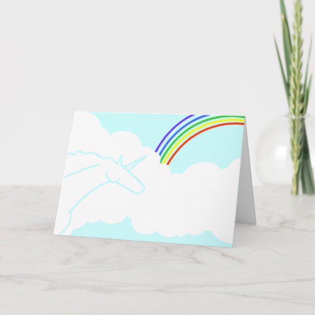 Cartão Ode to the '70s Rainbows & Unicorns Birthday Card (Frente)