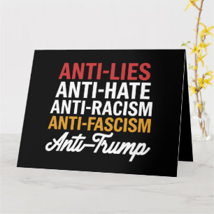 Cartão Ódio Anti Trump Mentiras e Fascismo Resistam Anti 