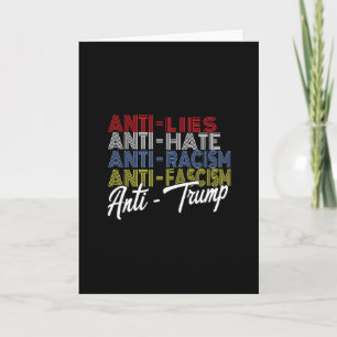 Cartão Ódio Anti Trump Mentiras E Fascismo Resistir Votar