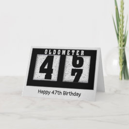 Cartão Odometer Preto para o 47º Aniversário