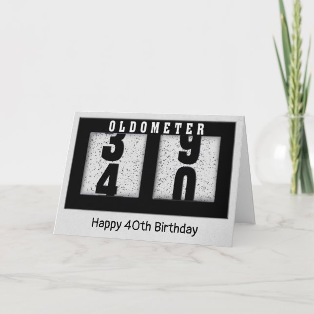 Cartão Odomímetro aniversário de 40 anos (Frente)