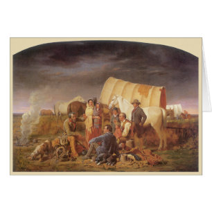 Cartão Oeste americano do vintage, conselho na pradaria