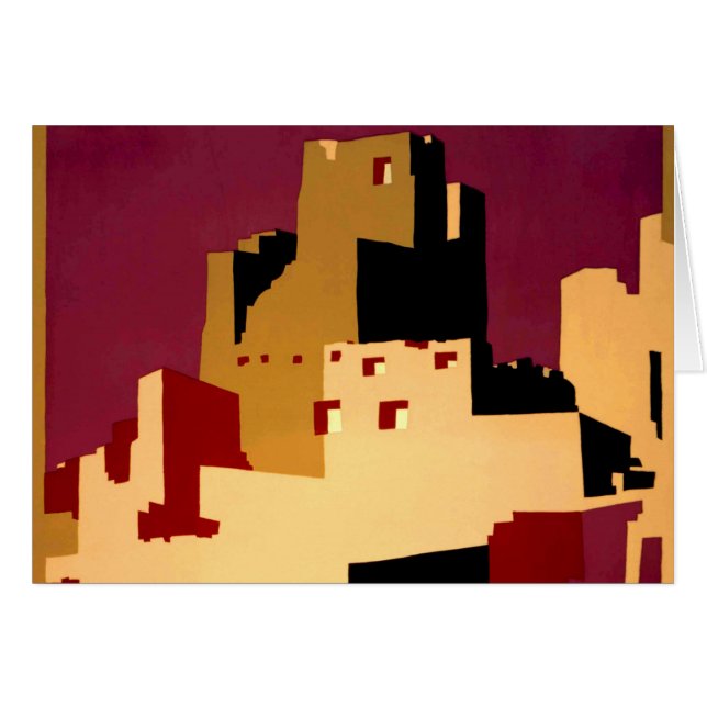 Cartão Oeste do Sudoeste Pueblo WPA Nacional (Frente Horizontal)