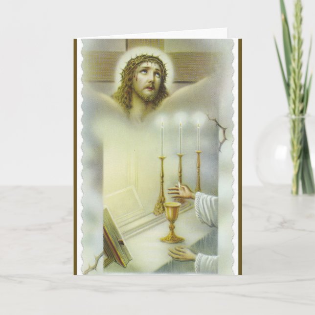Cartão Oferta católica de Jesus Altar (Frente)