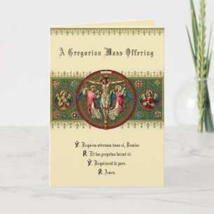 Cartão Oferta de Cruz da Missa de Sufragio Católica Grega