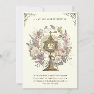Cartão Oferta de Floral Divina Louvores Eucaristia Missa
