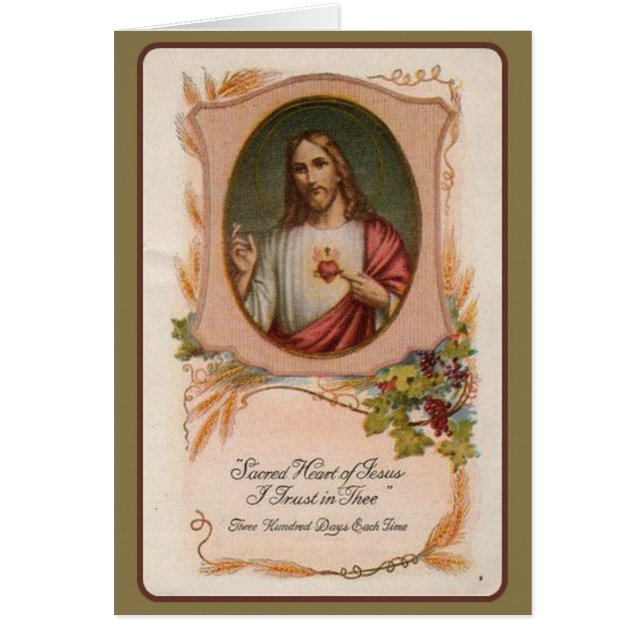 Cartão Oferta de Memorial em Massa Católica Sagrada (Frente)