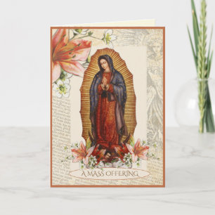 Cartão Oferta de Missa Católica de Simpatia Guadalupe Mar