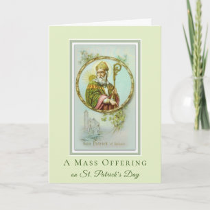 Cartão Oferta de Missa Católica Dia de São Patrício Trevo