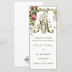 Cartão Oferta de Missa de Requiem Católica Religiosa