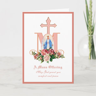 Cartão Oferta de Missa de Simpatia Católica Carta Virgem 