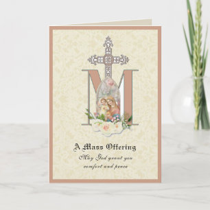 Cartão Oferta de Missa de Simpatia Católica Carta Virgem 