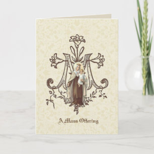 Cartão Oferta de Missa de Simpatia Católica Virgem Maria