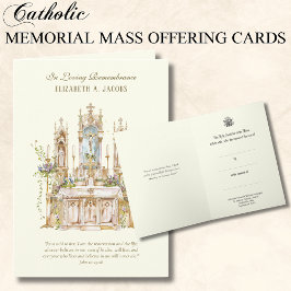 Cartão Oferta de Missa de Sufragio Católica Memorial