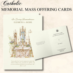 Cartão Oferta de Missa de Sufragio Católica Memorial