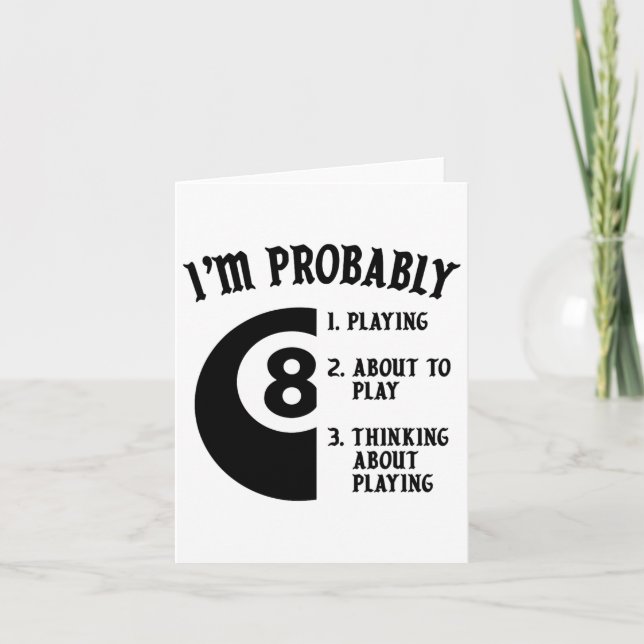 Cartão Oferta Novidade do Jogador de Piscina de 8 bolas B (Frente)