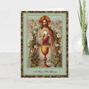 Cartão Oferta Tradicional da Missa Católica Sagrado Coraç
