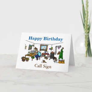 Cartão Off The Grid Ham Radio Birthday Card