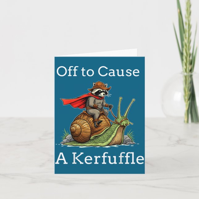 Cartão Off To Cause A Kerfuffle Raccoon Whimsical Wizard  (Frente)