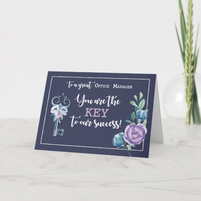 Cartão Office Manager Admin Pro Day Key to Success (Frente)