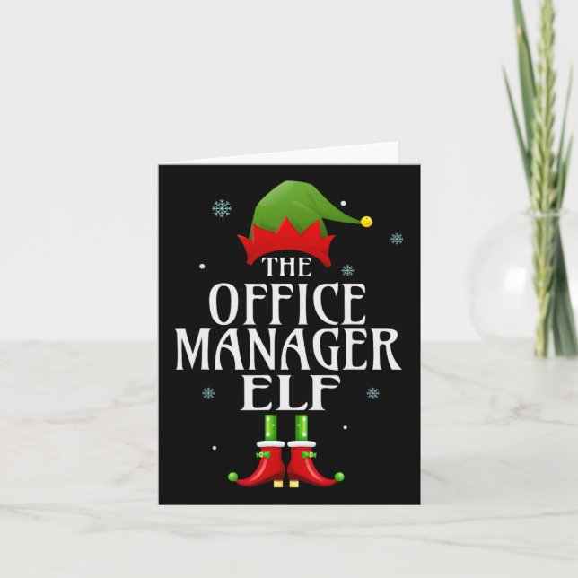Cartão Office Manager Elf Xmas Correspondente Grupo Famíl (Frente)