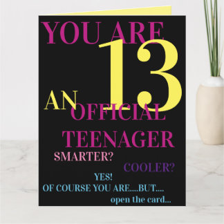 Cartão Official Teenager 13th Birthday Card