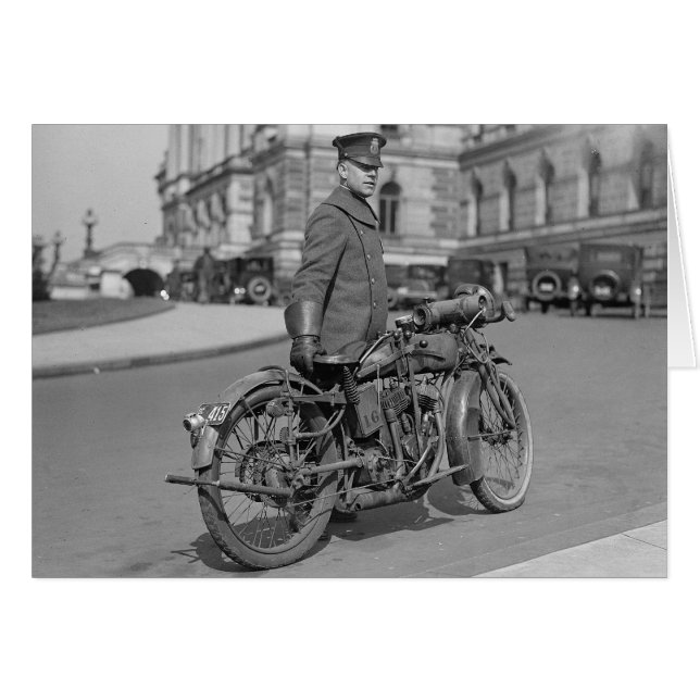 Cartão Oficial da Polícia de Motocicleta, 1922 (Frente Horizontal)