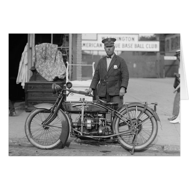 Cartão Oficial da Polícia de Motocicleta, 1924 (Frente Horizontal)
