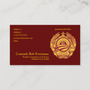 Cartão oficial do Commissar da peça de Obammunist