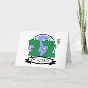 Cartão Oficialmente 22 Banner de Aniversário