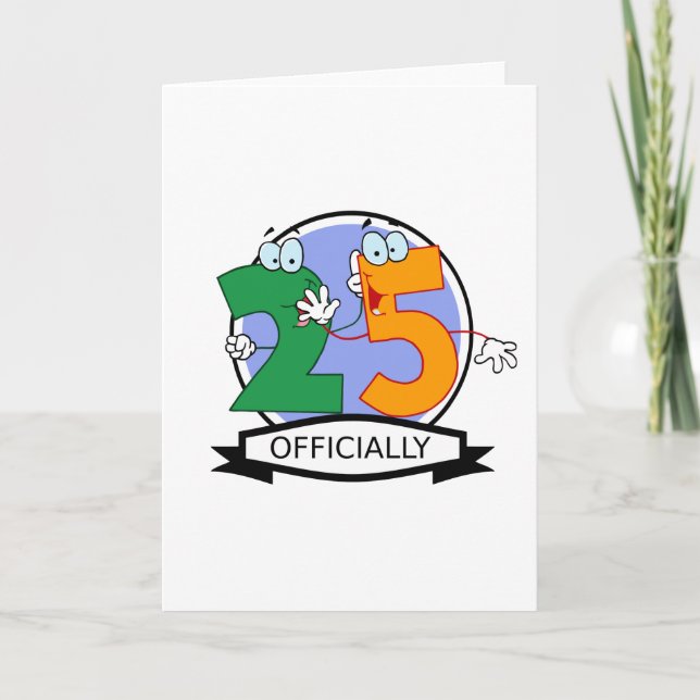 Cartão Oficialmente 25 Banner de Aniversário (Frente)