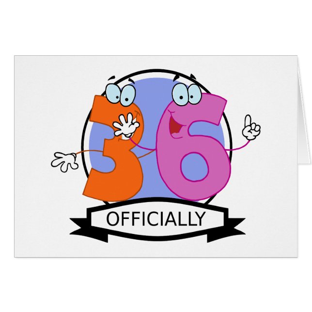 Cartão Oficialmente 36 Banner de Aniversário (Frente Horizontal)